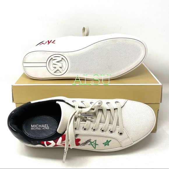 🍃SALE🍃 Michael Kors Poppy Lace Up Heavy Canvas Cream Women's Size 49SOPOFS1D - Picture 3 of 10
